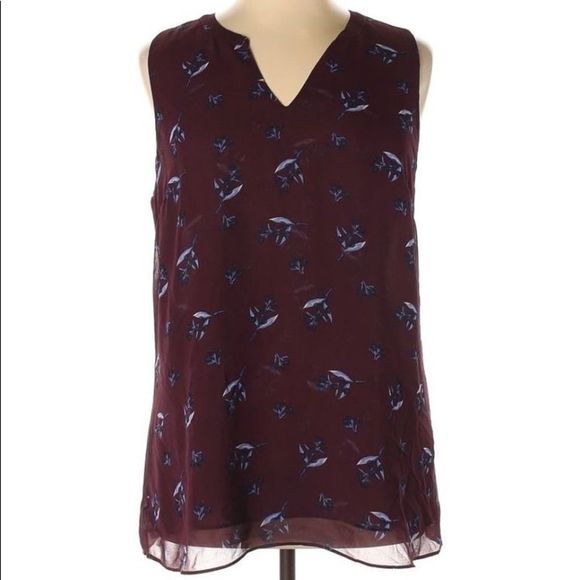 CAbi Tops - Sold! Cabi Plum with blue floral print.